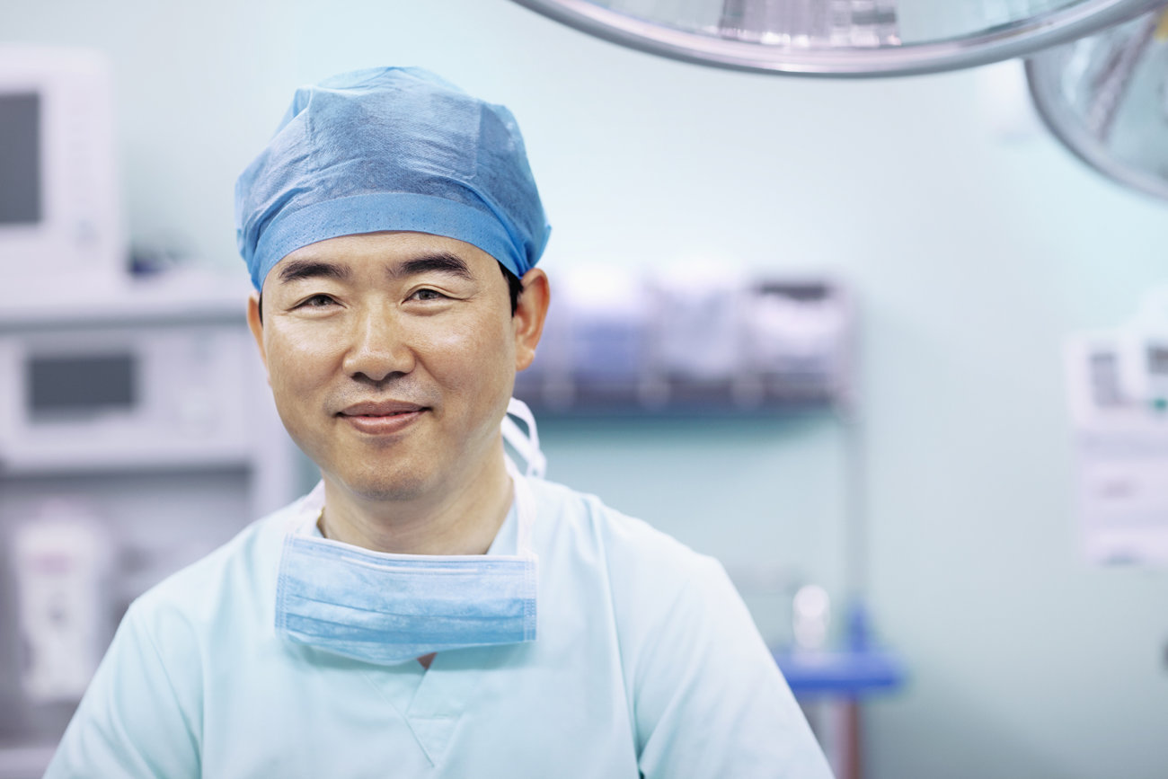 Portrait of surgeon in operating room in hospital